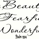 Psalm 139:14 V2 11"x22" Bible Verse Wall Decal by Scripture Wall Art - Decor