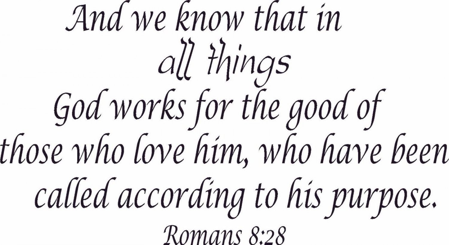Romans 8:28 8"x22" Bible Verse Wall Decal by Scripture Wall Art - Decor