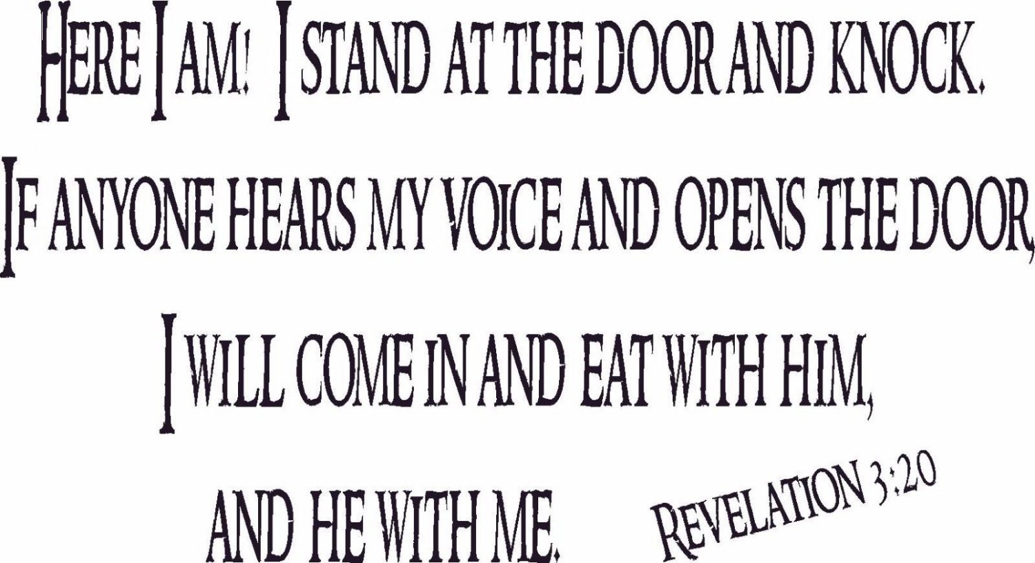 Revelation 3:20 11"x22" Bible Verse Wall Decal by Scripture Wall Art - Decor