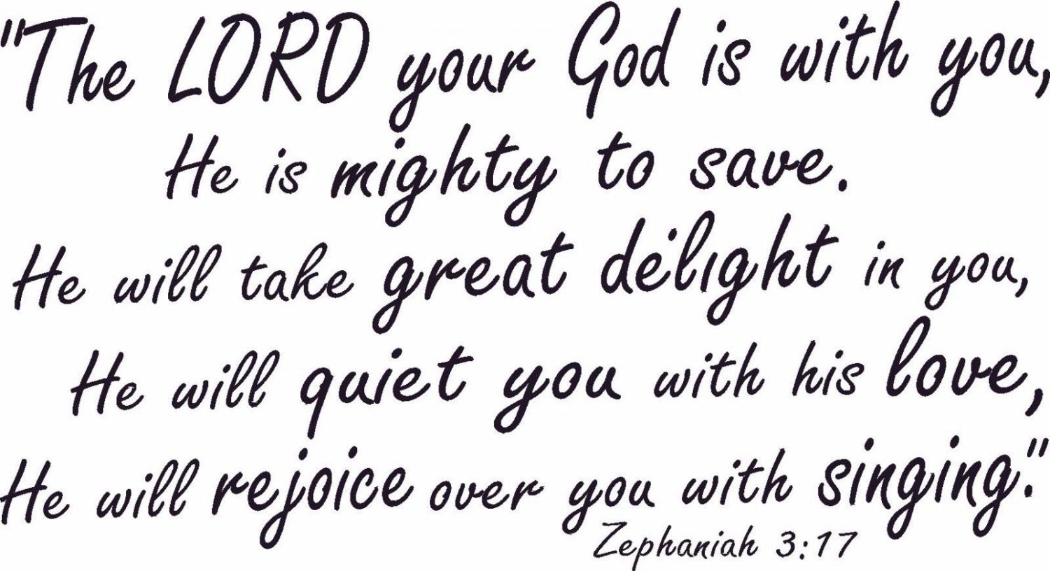 Zephaniah 3:17 11"x22" Bible Verse Wall Decal by Scripture Wall Art - Decor