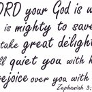 Zephaniah 3:17 11"x22" Bible Verse Wall Decal by Scripture Wall Art - Decor