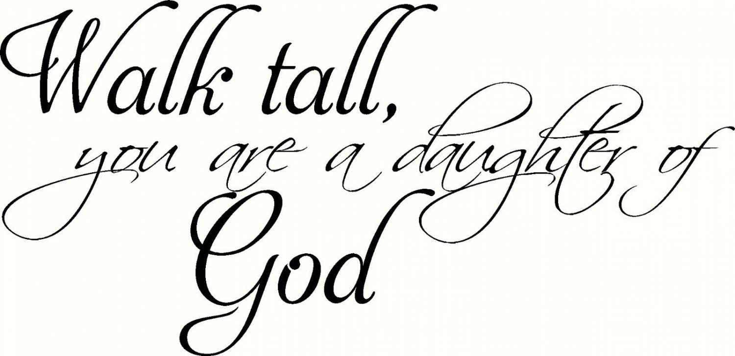 Walk Tall Daughter V2 11"x22" Bible Verse Wall Decal by Scripture Wall Art
