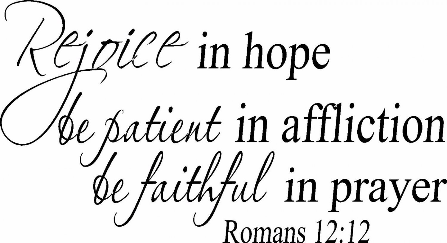 Romans 12:12 11"x22" Bible Verse Wall Decal by Scripture Wall Art - Decor
