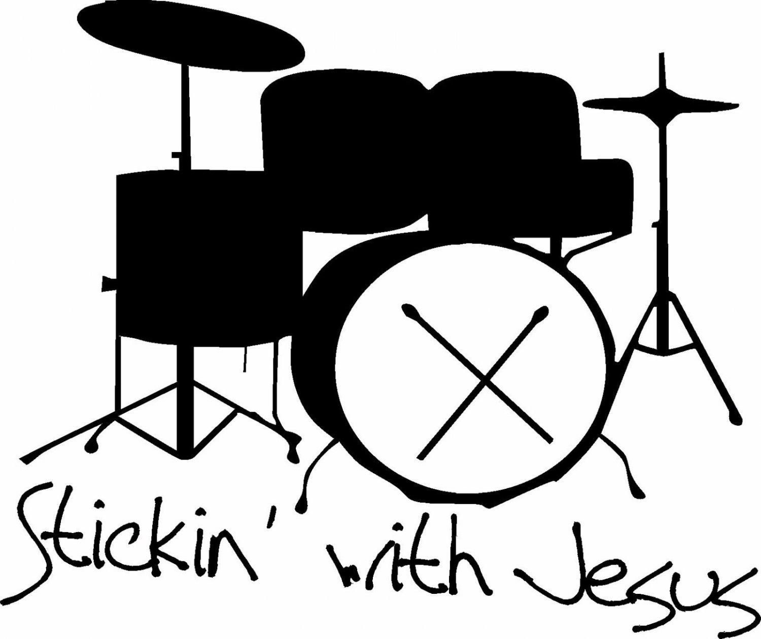 Stickin With Jesus 11"x 22" Bible Verse Wall Decal by Scripture Wall Art Drummer