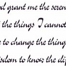 Serenity Prayer 11" x 22" Bible Verse Wall Decal by Scripture Wall Art - vinyl