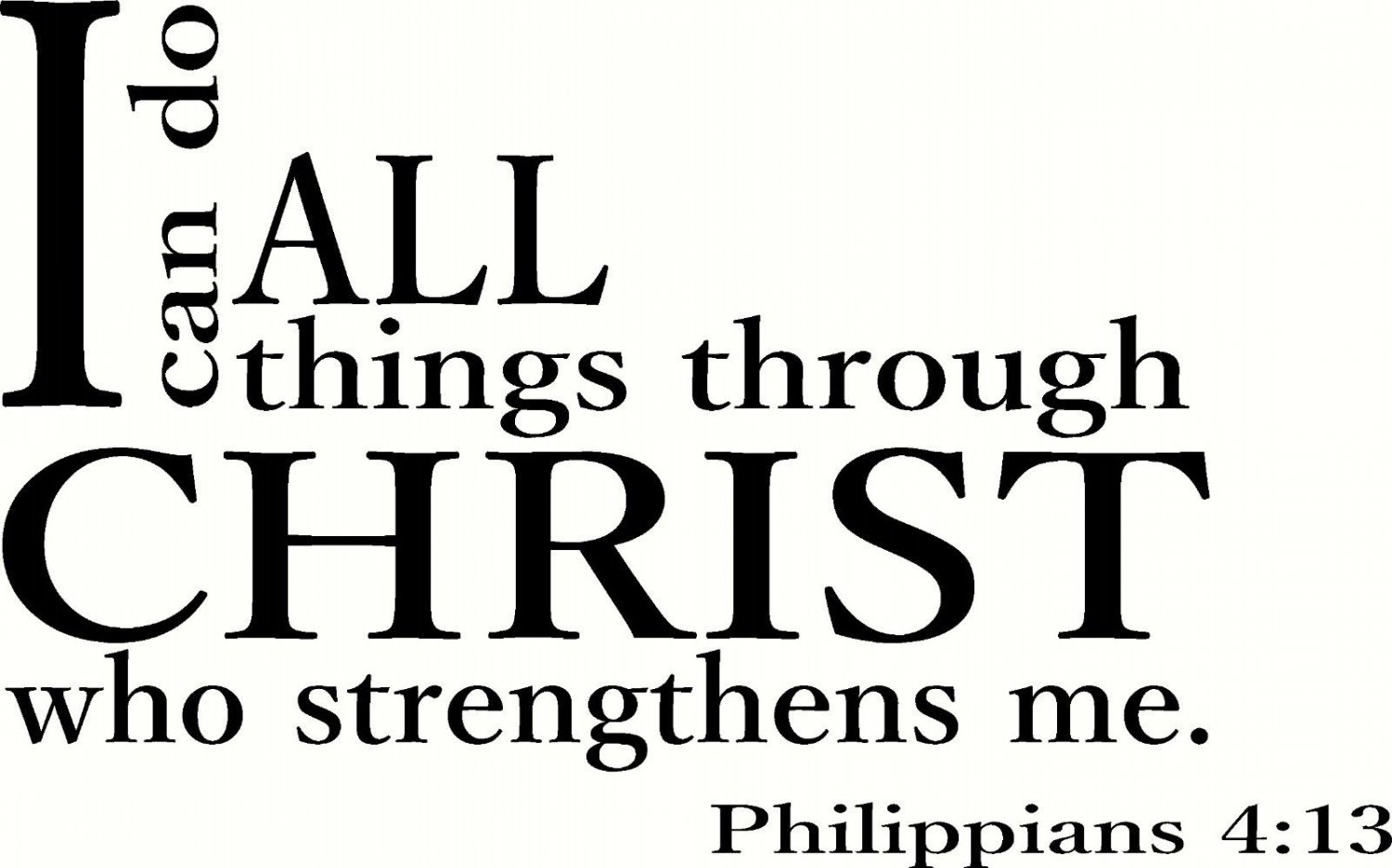 Philippians 4:13 V2 11"x22" Bible Verse Wall Decal by Scripture Wall Art