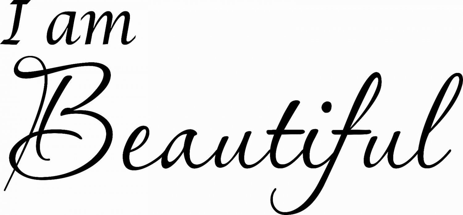 I Am Beautiful Vinyl Wall Decal by Scripture Wall Art. 11x22