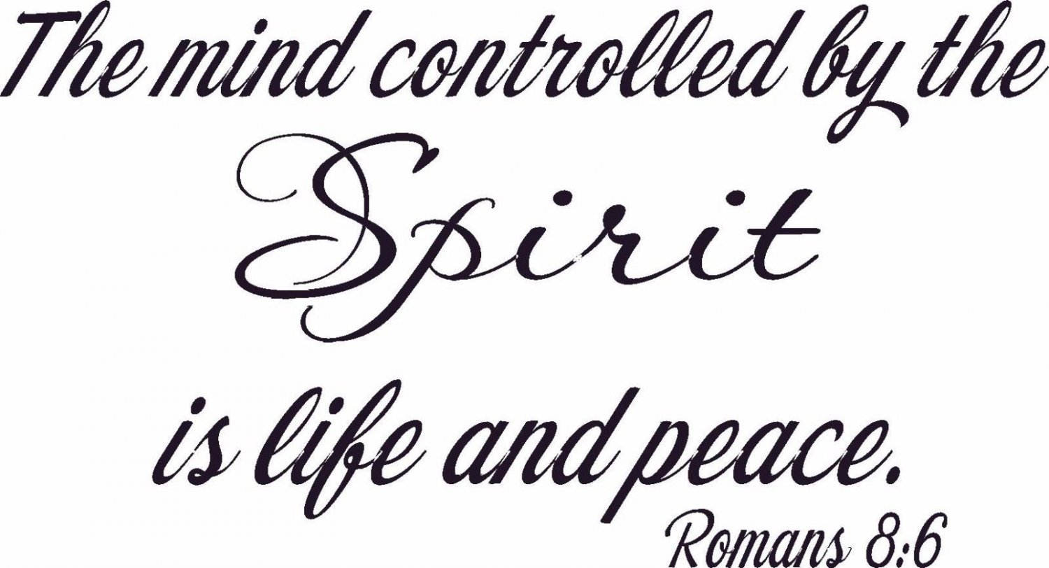 Romans 8:6 11" x 22" Bible Verse Wall Decal by Scripture Wall Art