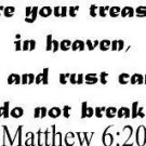 Matthew 6:20 Vinyl Wall Art, Store Your Treasures in Heaven, Where Moths and ...