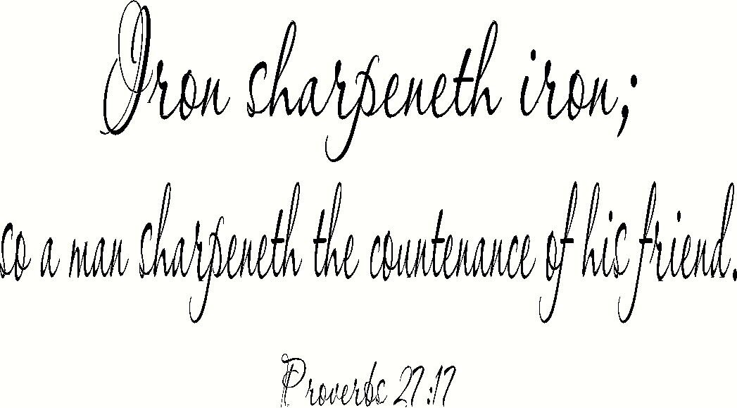 Proverbs 27:17 Bible Verse Wall Art, Wall Decal made by Scripture Wall Art