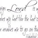 Habakkuk 3:19, Vinyl Wall Art, Sovereign Lord Strength, Feet Like Deer, Heights