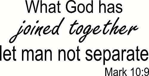 Mark 10:9, Vinyl Wall Art, What God Has Joined Together Let Man Not Separate