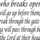 Micah 2:13, Vinyl Wall Art, the One Who Breaks Open the Way Will Go up Before...