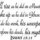 Isaiah 28:21, Vinyl Wall Art, The will rise as He did on Mount Perazim. He wi...