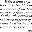 Matthew 15:37-39, Vinyl Wall Art, with a Loud Cry, Jesus Breathed His Last. T...