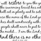 Joel 2:25-27, Vinyl Wall Art, I Will Restore to You the Years That the Locust...