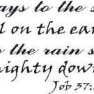 Job 37:4, Vinyl Wall Art, He Says to the Snow Fall to the Earth Rain Shower B...