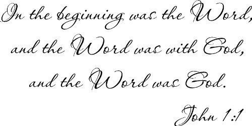 John 1:1, Vinyl Wall Art, in the Beginning Was the Word, and the Word Was wit...