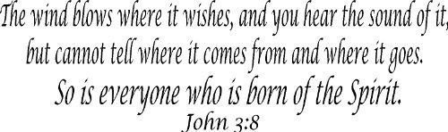 John 3:8, Vinyl Wall Art, the Wind Blows Where It Wishes, Hear Sound, Cannot ...