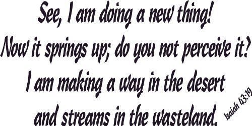 Isaiah 43:19, Vinyl Wall Art, See, Doing New Thing, Way, Streams Desert