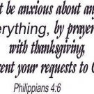 Philippians 4:6, Bible verse wall decals, scripture, Vinyl Art, stickers, love