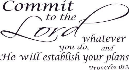 Proverbs 16:3, Bible verse wall decals, scripture, Vinyl Art, stickers, love