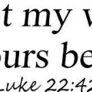 Luke 22:42, Vinyl Wall Art, Not my will, but yours be done, Jesus Garden