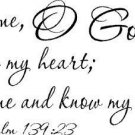 Psalm 139:23, 11 x 22 Bible Verse Wall Decal ~ Scripture Wall Art Decor.