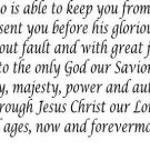 Jude 1:24-25, Vinyl Wall Art, Him Able Keep Falling Present, Glory, Honor
