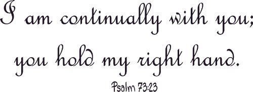 Psalm 73:23, Vinyl Wall Art, I Am Continually with You Hold My Right Hand