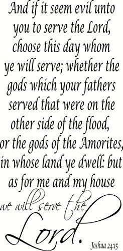 Joshua 24:15 Bible verse wall decals, scripture, Vinyl Art, stickers, love quote