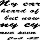 Job 42:5, Vinyl Wall Art, My Ears Had Heard of You but Now My Eyes Have Seen You