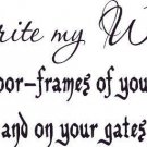 Deuteronomy 6:9, Vinyl Wall Art, Write My Word on Your Walls, Gates, Decor Je...