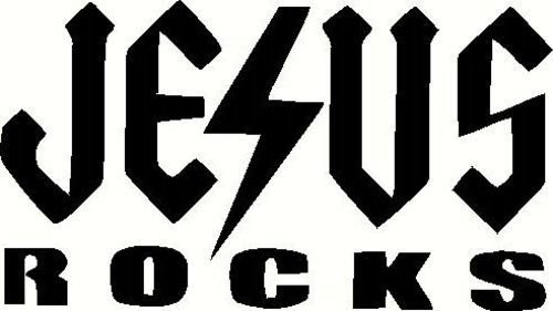 Jesus Rocks Hard Hat Stickers Pack of 3. AC/DC Logo. Bible verse wall decals,