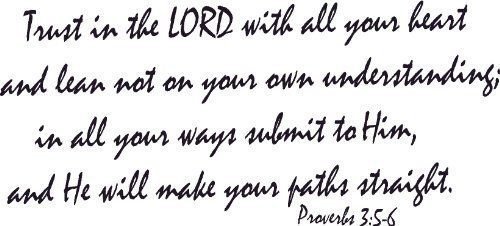 Proverbs 3:5-6 Wall Art, Trust in the Lord, All Your Heart, Make Paths Straight
