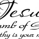 Jesus, Lamb of God, Worthy Is Your Name Vinyl Wall Art, Christian