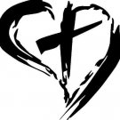 Cross in Heart Bible verse wall decals, scripture, Vinyl Art, stickers, love