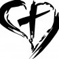 Cross in Heart Bible verse wall decals, scripture, Vinyl Art, stickers, love