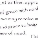 Hebrews 4:16, Vinyl Wall Art, Approach Throne of Grace With Confidence Grace