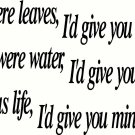 If hugs were leaves, love quote wall art, wall decal, vinyl wall sticker, family