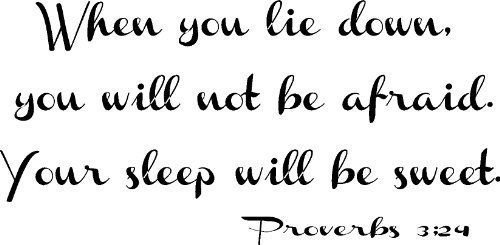 Proverbs 3:24, Bible verse wall decals, scripture, Vinyl Art, stickers, love quo
