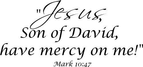 Mark 10:47 Vinyl Wall Art, Jesus, Son of David, Have Mercy on Me