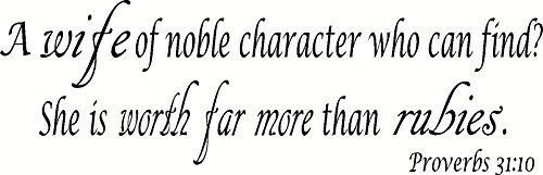 Proverbs 31:10 V3, Bible verse wall decals, scripture, Vinyl Art, stickers, love