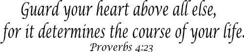 Proverbs 4:23, 11 x 22 Bible Verse Wall Decal ~ Scripture Wall Art Decor