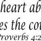 Proverbs 4:23, 11 x 22 Bible Verse Wall Decal ~ Scripture Wall Art Decor