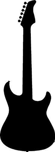 Electric Guitar Silhouette Vinyl Wall Art, Rocker, Musician, Band, Decor, Group