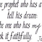 Jeremiah 23:28, Bible verse wall decals, scripture, Vinyl Art, stickers, love