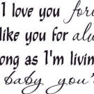 Love You, Bible verse wall decals, scripture, Vinyl Art, stickers, love quotes