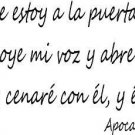Apocalipsis 3:20, Adhesivo De Pared, Spanish Bible Verse Wall Decal
