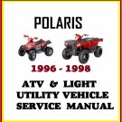 POLARIS 1996 1998 QUAD BIKE  ATV LIGHT UTILITY VEHICLE SERVICE MANUAL 2X4 4X4